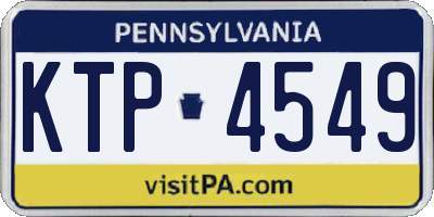PA license plate KTP4549