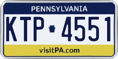 PA license plate KTP4551