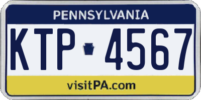 PA license plate KTP4567
