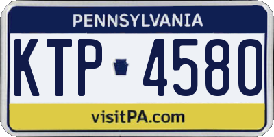 PA license plate KTP4580