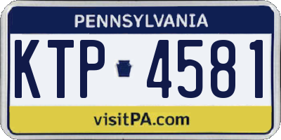 PA license plate KTP4581