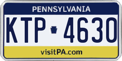 PA license plate KTP4630