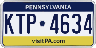 PA license plate KTP4634