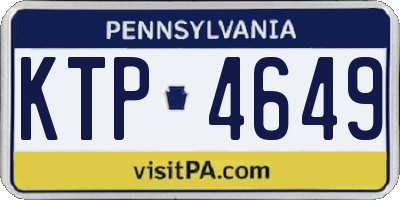 PA license plate KTP4649
