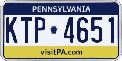 PA license plate KTP4651