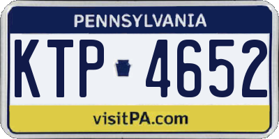 PA license plate KTP4652