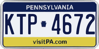 PA license plate KTP4672