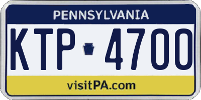 PA license plate KTP4700