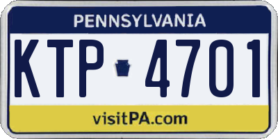 PA license plate KTP4701