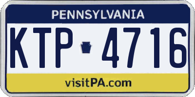 PA license plate KTP4716