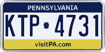 PA license plate KTP4731