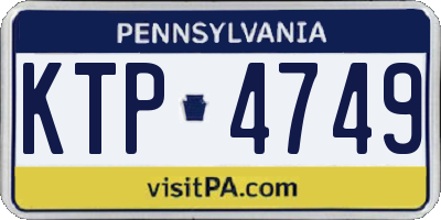 PA license plate KTP4749