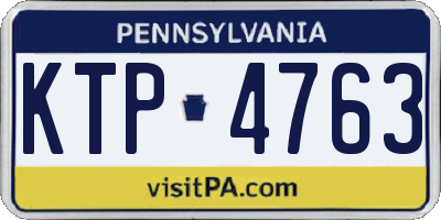 PA license plate KTP4763