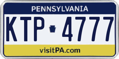 PA license plate KTP4777