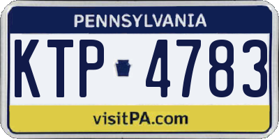 PA license plate KTP4783