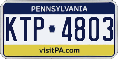 PA license plate KTP4803