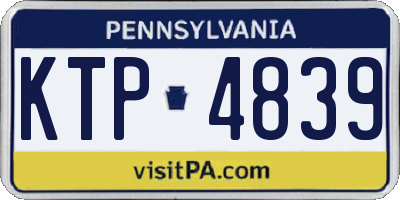 PA license plate KTP4839