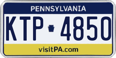 PA license plate KTP4850