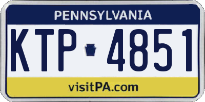 PA license plate KTP4851