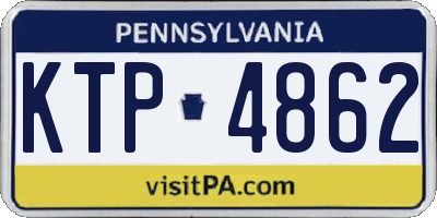 PA license plate KTP4862