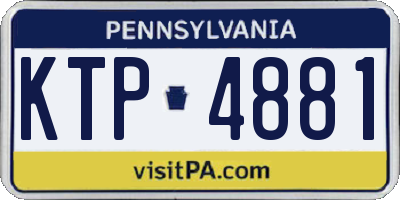 PA license plate KTP4881