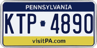 PA license plate KTP4890
