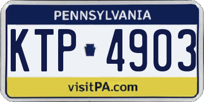 PA license plate KTP4903