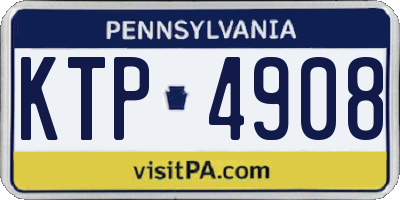 PA license plate KTP4908