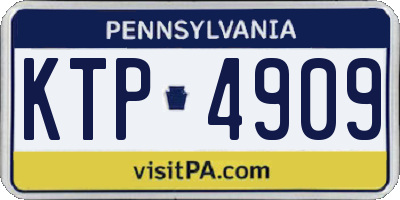 PA license plate KTP4909