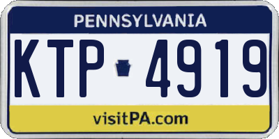 PA license plate KTP4919
