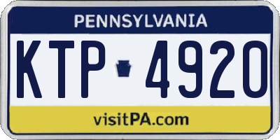 PA license plate KTP4920