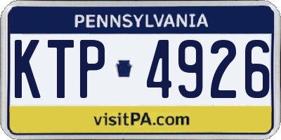 PA license plate KTP4926
