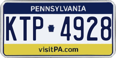 PA license plate KTP4928