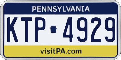 PA license plate KTP4929