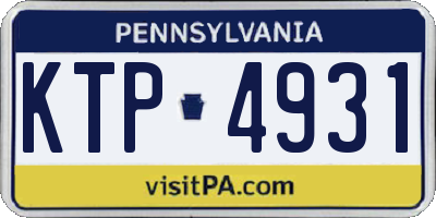 PA license plate KTP4931