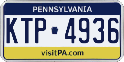 PA license plate KTP4936