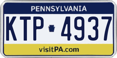 PA license plate KTP4937