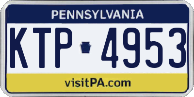 PA license plate KTP4953