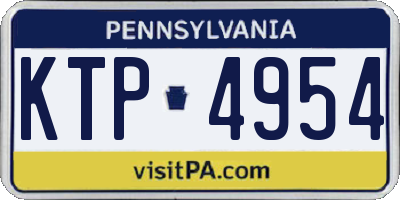 PA license plate KTP4954