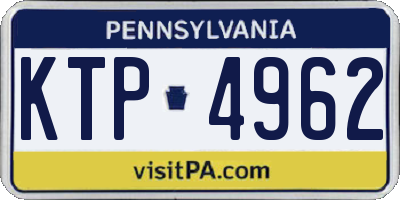 PA license plate KTP4962