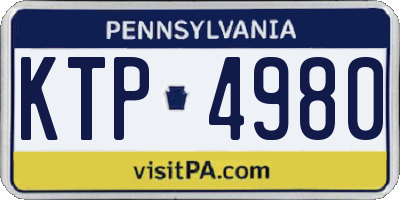 PA license plate KTP4980