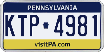PA license plate KTP4981
