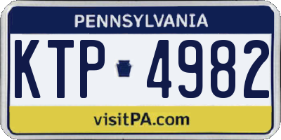 PA license plate KTP4982