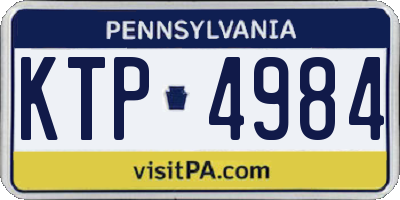 PA license plate KTP4984