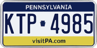 PA license plate KTP4985