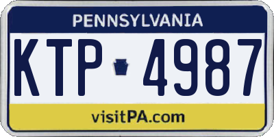 PA license plate KTP4987