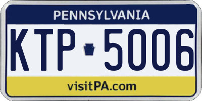 PA license plate KTP5006