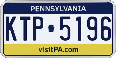 PA license plate KTP5196