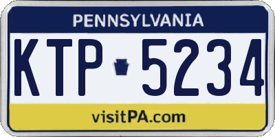 PA license plate KTP5234