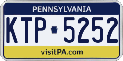 PA license plate KTP5252